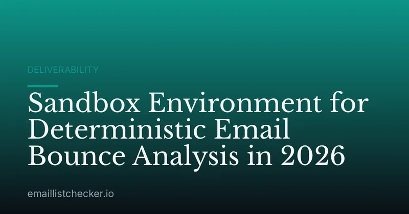 Sandbox Environment for Deterministic Email Bounce Analysis in 2026