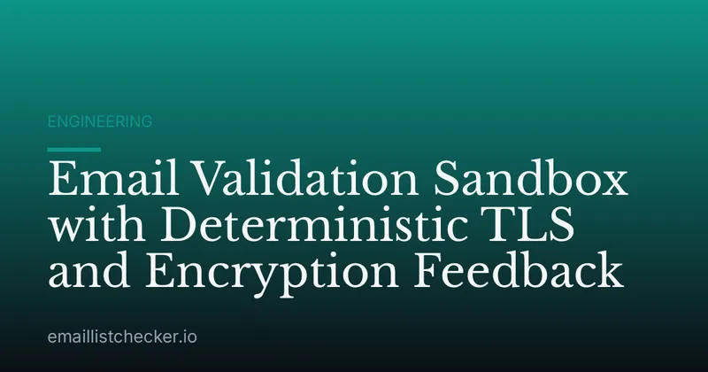 Email Validation Sandbox with Deterministic TLS and Encryption Feedback