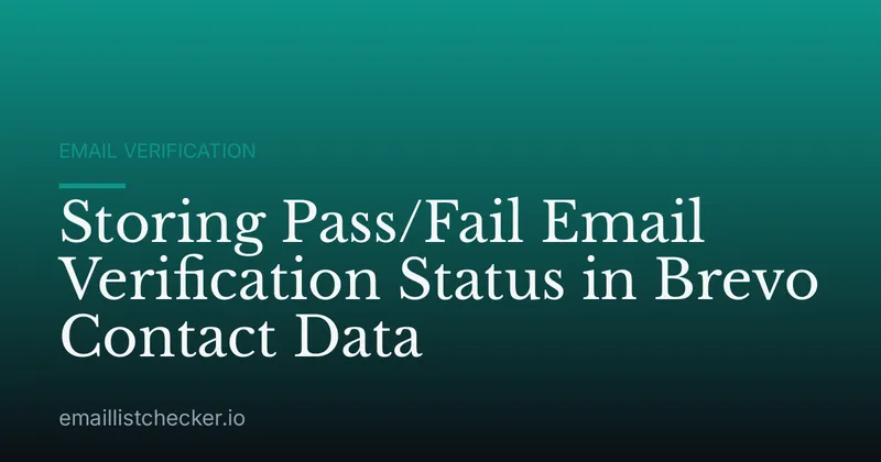 Storing Pass/Fail Email Verification Status in Brevo Contact Data