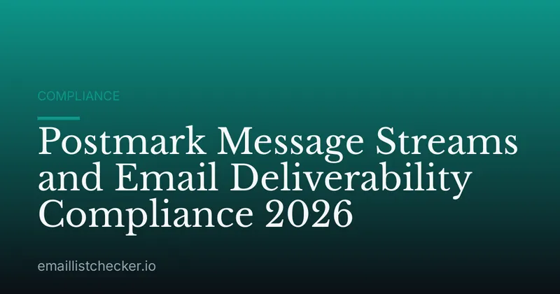 Postmark Message Streams and Email Deliverability Compliance 2026