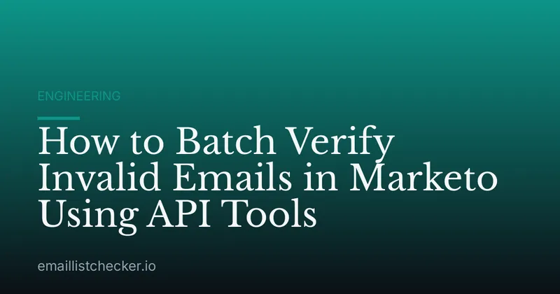 How to Batch Verify Invalid Emails in Marketo Using API Tools