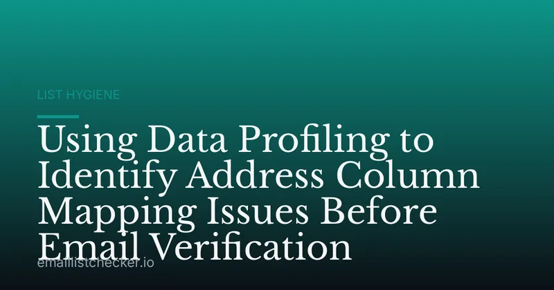 Using Data Profiling to Identify Address Column Mapping Issues Before Email Verification