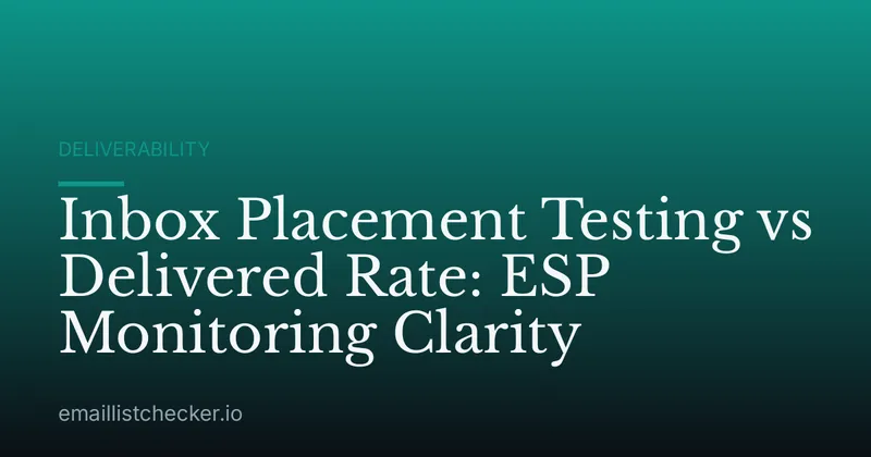 Inbox Placement Testing vs Delivered Rate: ESP Monitoring Clarity