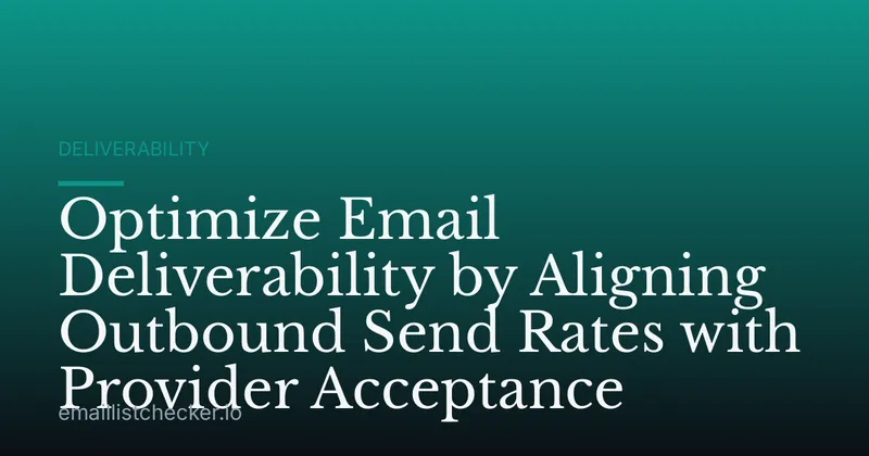 Optimize Email Deliverability by Aligning Outbound Send Rates with Provider Acceptance