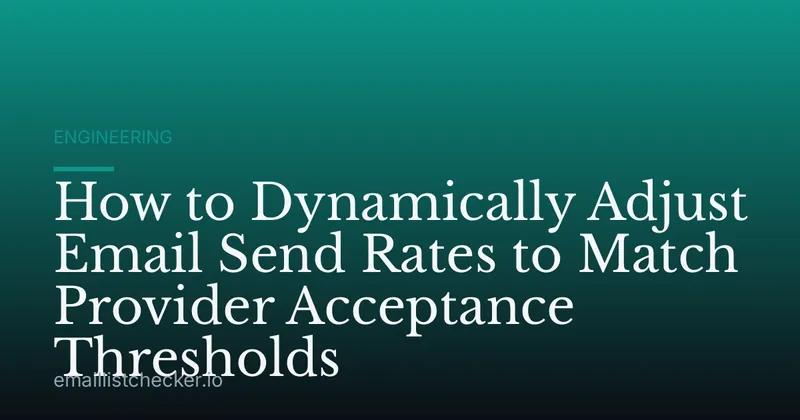 How to Dynamically Adjust Email Send Rates to Match Provider Acceptance Thresholds