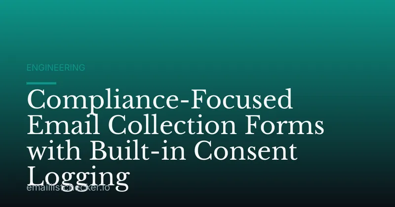 Compliance-Focused Email Collection Forms with Built-in Consent Logging