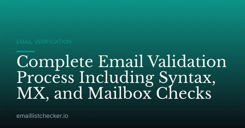 Complete Email Validation Process Including Syntax, MX, and Mailbox Checks