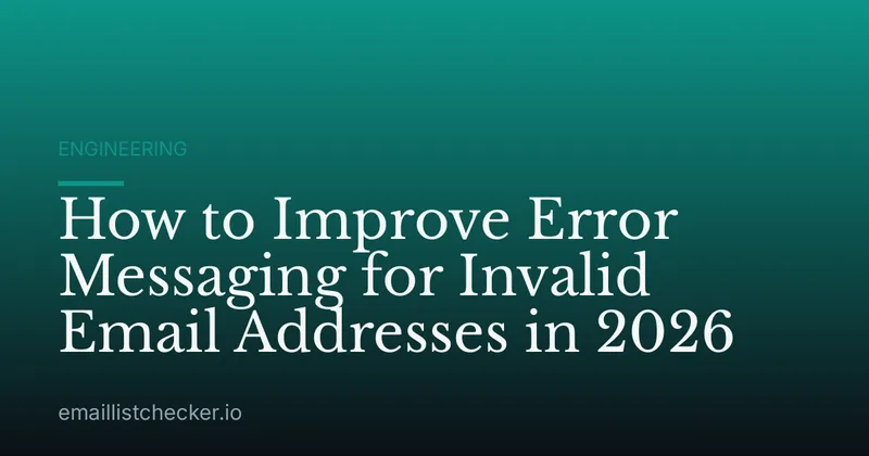 How to Improve Error Messaging for Invalid Email Addresses in 2026