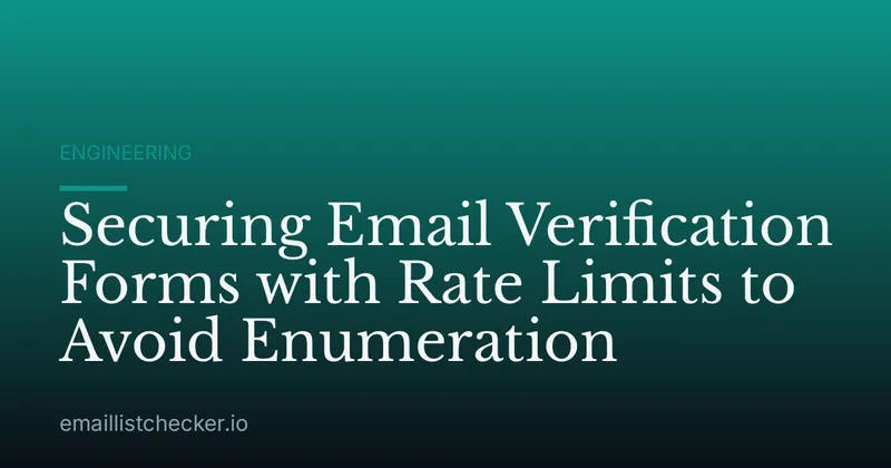 Securing Email Verification Forms with Rate Limits to Avoid Enumeration