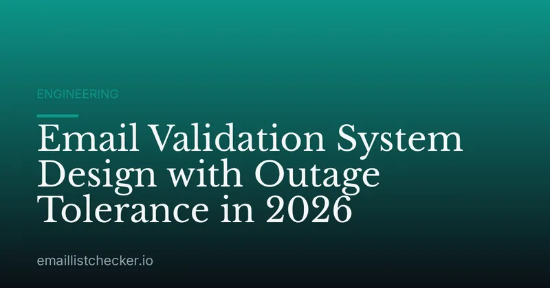 Email Validation System Design with Outage Tolerance in 2026