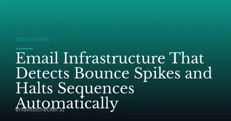 Email Infrastructure That Detects Bounce Spikes and Halts Sequences Automatically