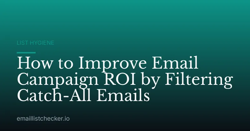 How to Improve Email Campaign ROI by Filtering Catch-All Emails
