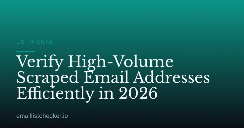 Verify High-Volume Scraped Email Addresses Efficiently in 2026