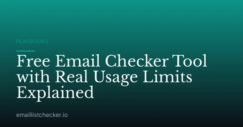Free Email Checker Tool with Real Usage Limits Explained