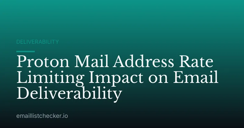 Proton Mail Address Rate Limiting Impact on Email Deliverability