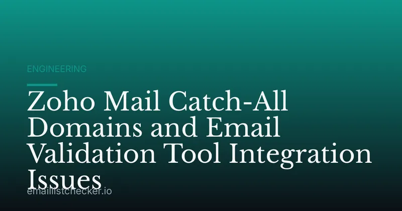 Zoho Mail Catch-All Domains and Email Validation Tool Integration Issues