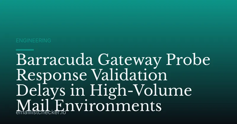 Barracuda Gateway Probe Response Validation Delays in High-Volume Mail Environments