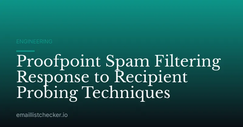 Proofpoint Spam Filtering Response to Recipient Probing Techniques