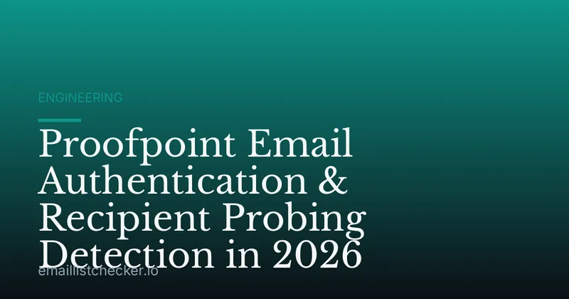 Proofpoint Email Authentication & Recipient Probing Detection in 2026