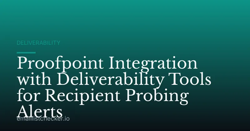 Proofpoint Integration with Deliverability Tools for Recipient Probing Alerts