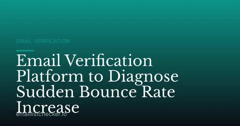 Email Verification Platform to Diagnose Sudden Bounce Rate Increase