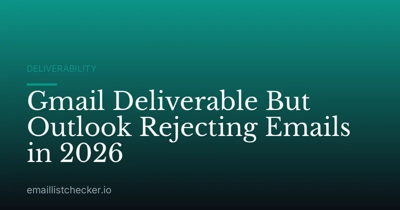 Gmail Deliverable But Outlook Rejecting Emails in 2026