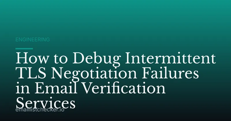 How to Debug Intermittent TLS Negotiation Failures in Email Verification Services