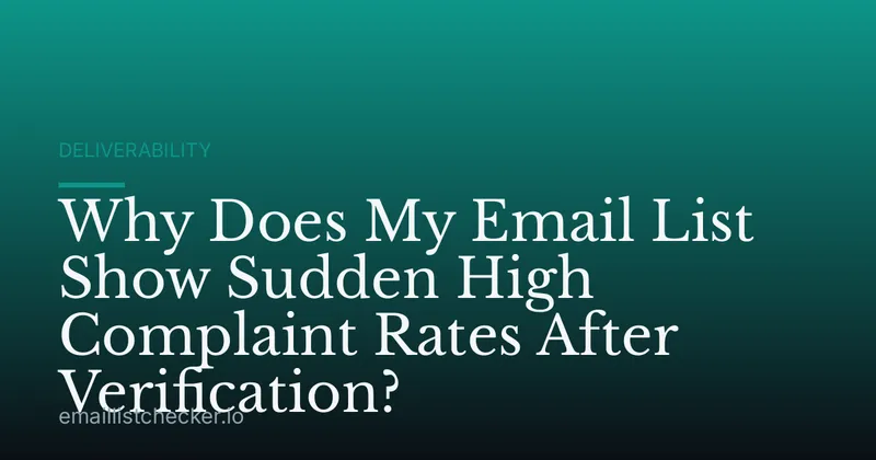 Why Does My Email List Show Sudden High Complaint Rates After Verification?