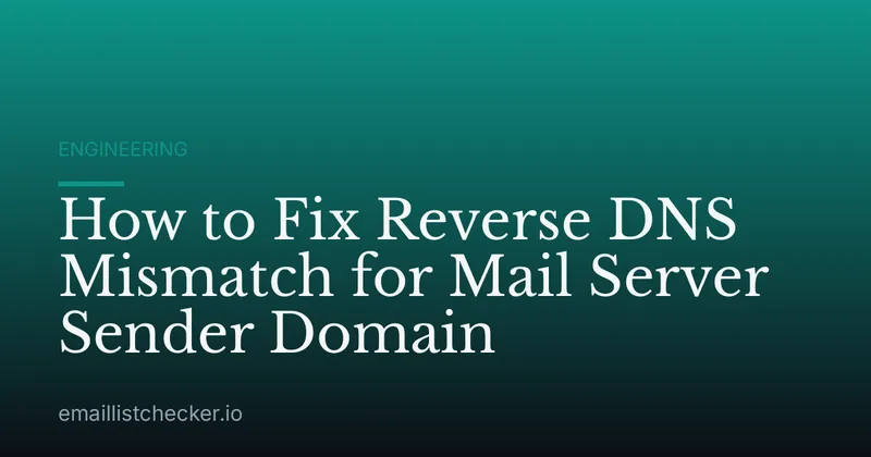 How to Fix Reverse DNS Mismatch for Mail Server Sender Domain