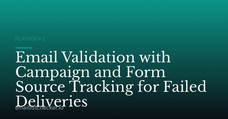 Email Validation with Campaign and Form Source Tracking for Failed Deliveries
