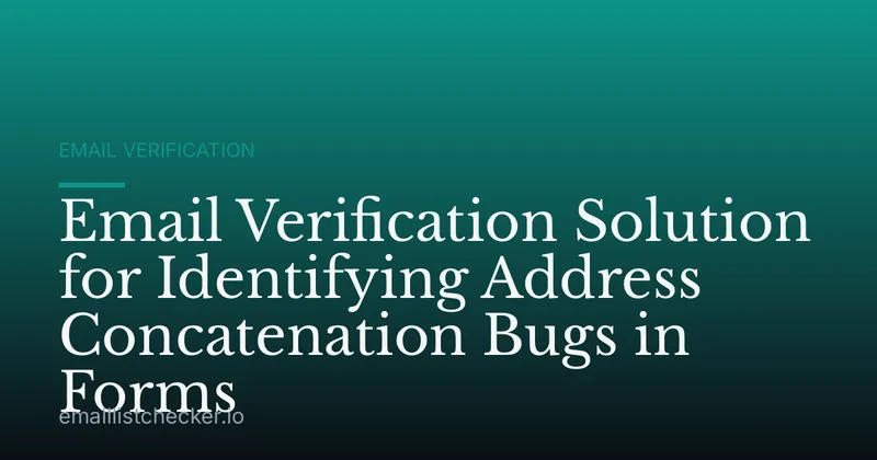 Email Verification Solution for Identifying Address Concatenation Bugs in Forms