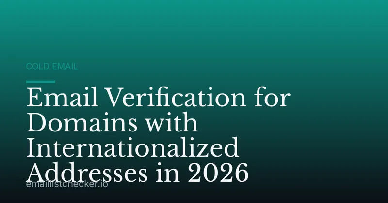 Email Verification for Domains with Internationalized Addresses in 2026