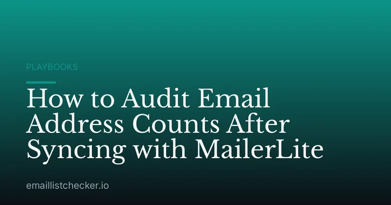 How to Audit Email Address Counts After Syncing with MailerLite