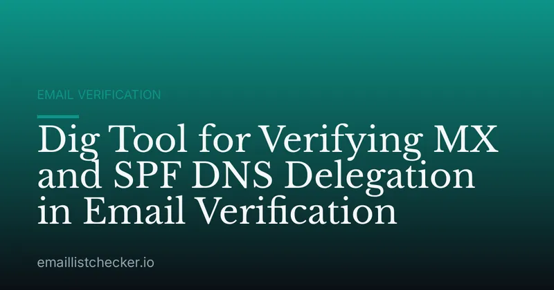 Dig Tool for Verifying MX and SPF DNS Delegation in Email Verification
