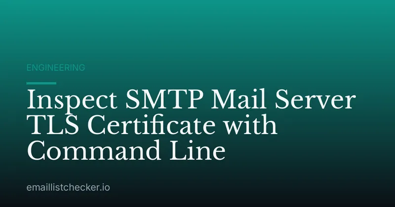 Inspect SMTP Mail Server TLS Certificate with Command Line