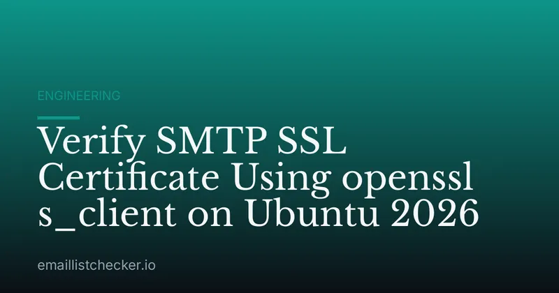 Verify SMTP SSL Certificate Using openssl s_client on Ubuntu 2026