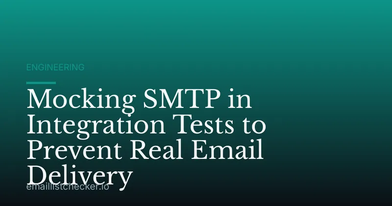 Mocking SMTP in Integration Tests to Prevent Real Email Delivery