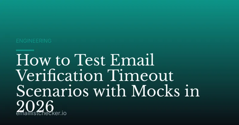 How to Test Email Verification Timeout Scenarios with Mocks in 2026
