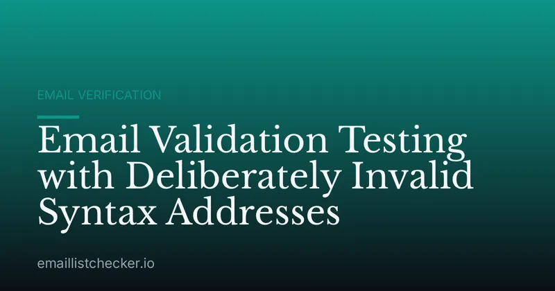 Email Validation Testing with Deliberately Invalid Syntax Addresses