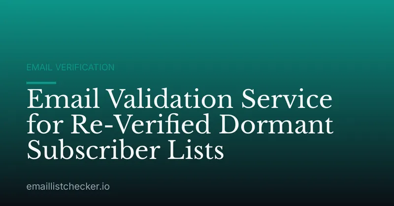 Email Validation Service for Re-Verified Dormant Subscriber Lists