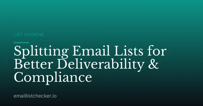 Splitting Email Lists for Better Deliverability & Compliance
