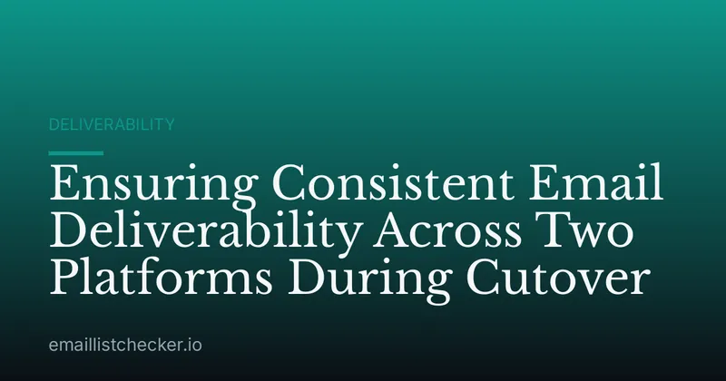 Ensuring Consistent Email Deliverability Across Two Platforms During Cutover