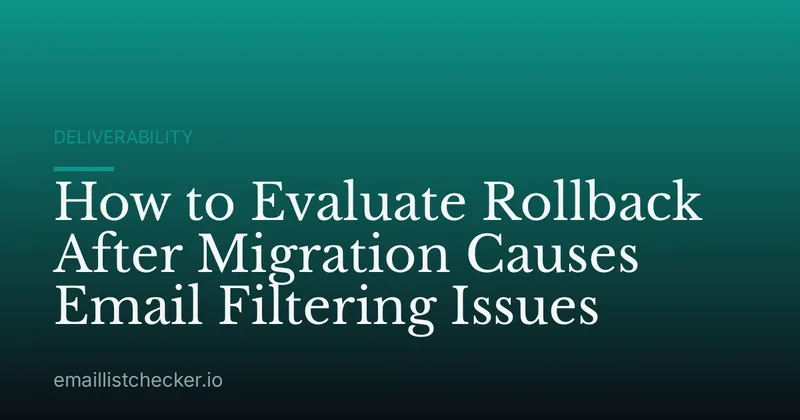 How to Evaluate Rollback After Migration Causes Email Filtering Issues
