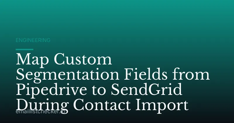 Map Custom Segmentation Fields from Pipedrive to SendGrid During Contact Import
