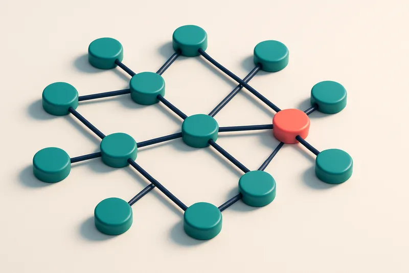 a network of small circular nodes connected by lines
