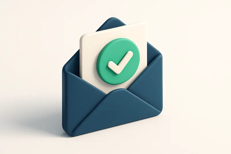 an envelope with a green checkmark inside