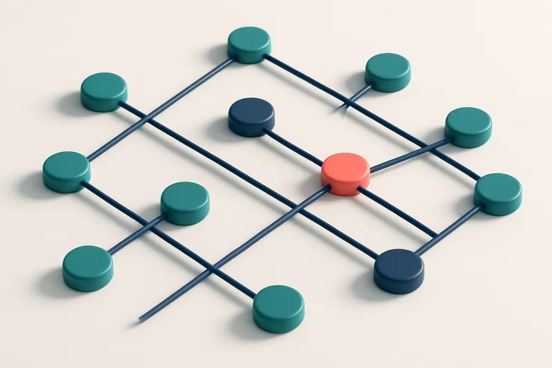 a network of small circular nodes connected by lines