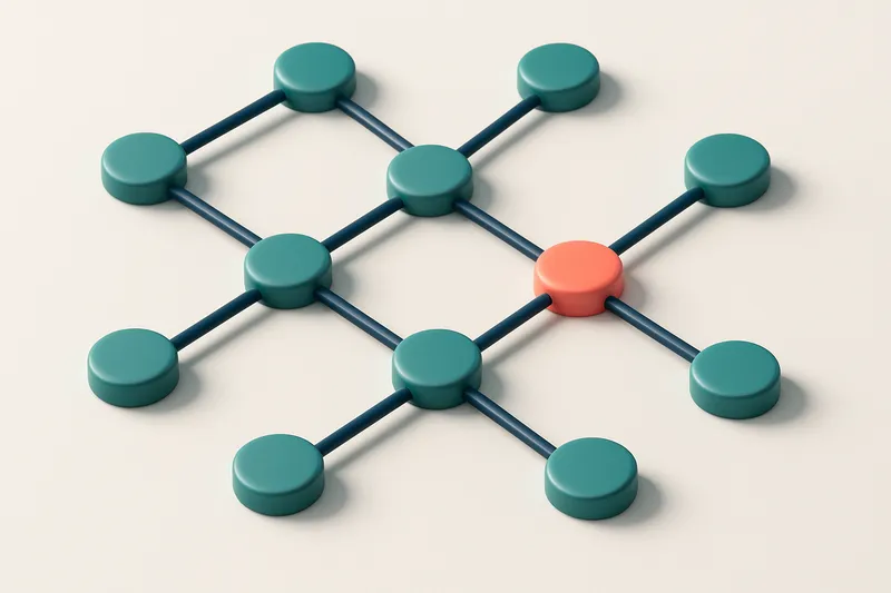 a network of small circular nodes connected by lines