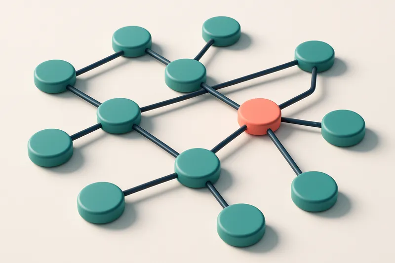a network of small circular nodes connected by lines