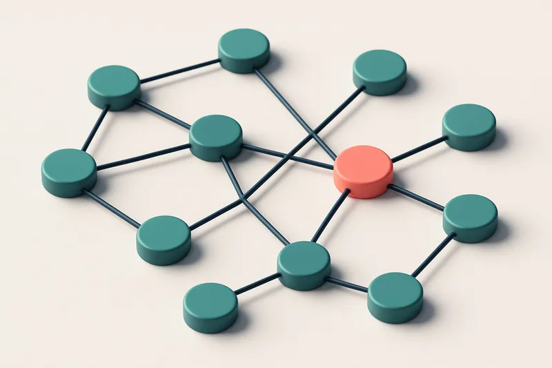 a network of small circular nodes connected by lines